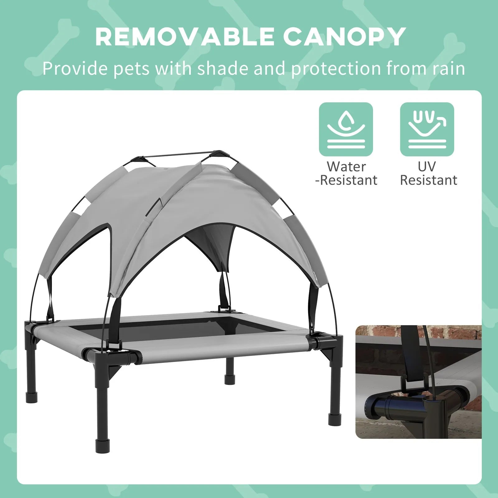Elevated Outdoor Dog Bed with Canopy