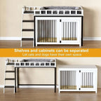Pet Bunk Bed Stairs Storage, Window Perch, Multi-pose Blanket, Dog Bed for Small to Medium Sizes