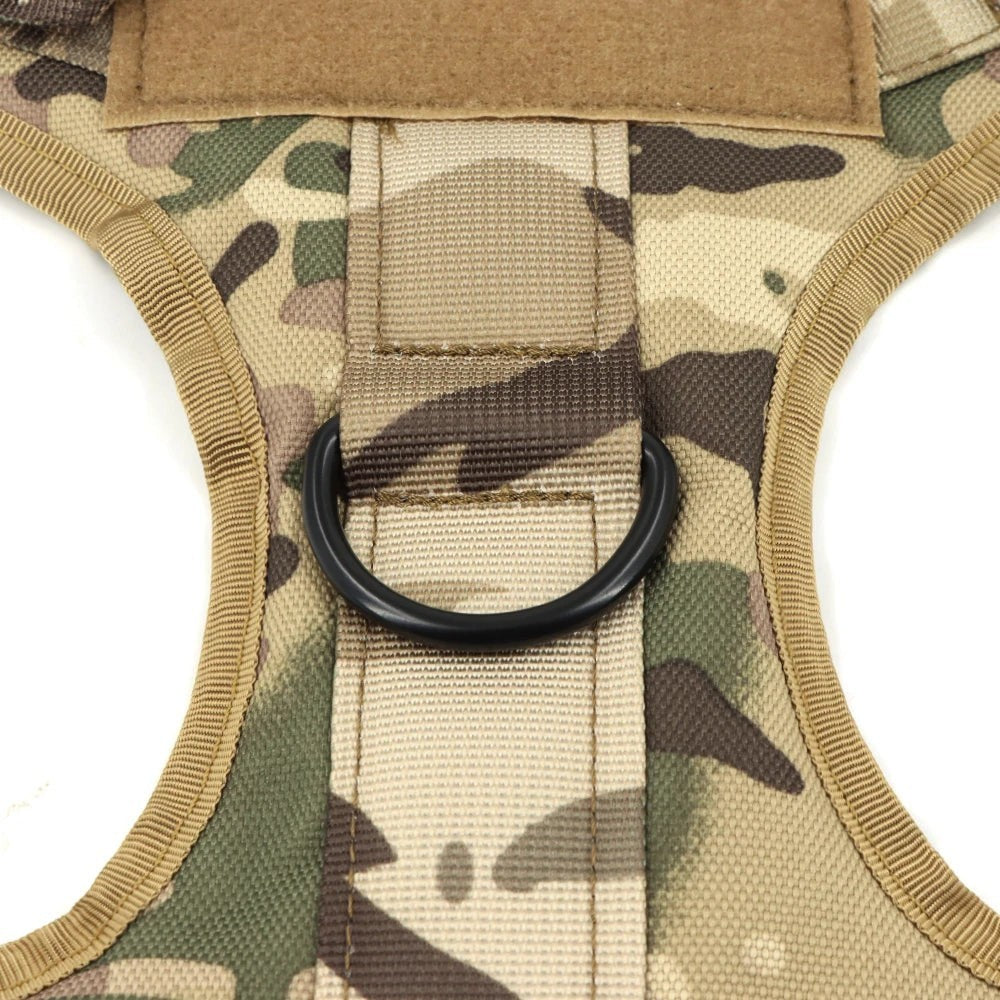 Tactical Dog Harness Heavy Duty Military No Pull Dog Harness Leash Set Adjustable Breathable Training Vest Comfort Top Handle Escape Proof for Large Dogs Malinois German Shepherd Outdoor Walking Hunting Camping Pet Accessory