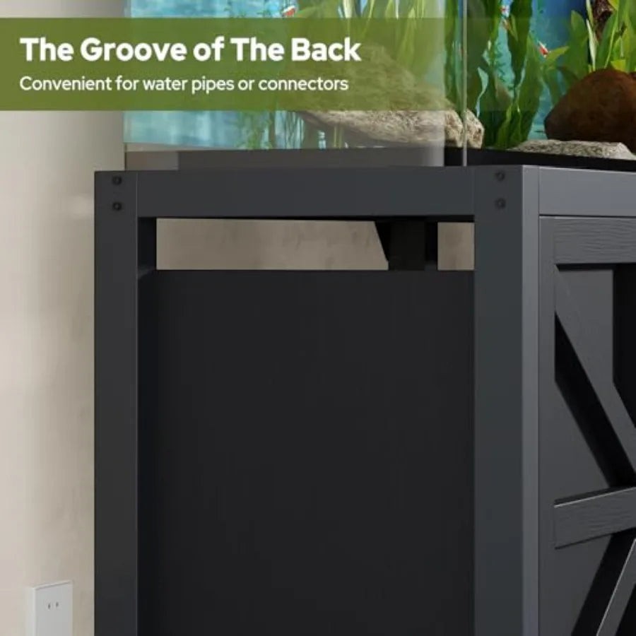 Fish Tank Stand with Power Outlet, 71"×18.9" Tabletop, 3500LBS, Fits 125/150 Volumns Aquariums, Capacity, Heavy Duty Aquarium S