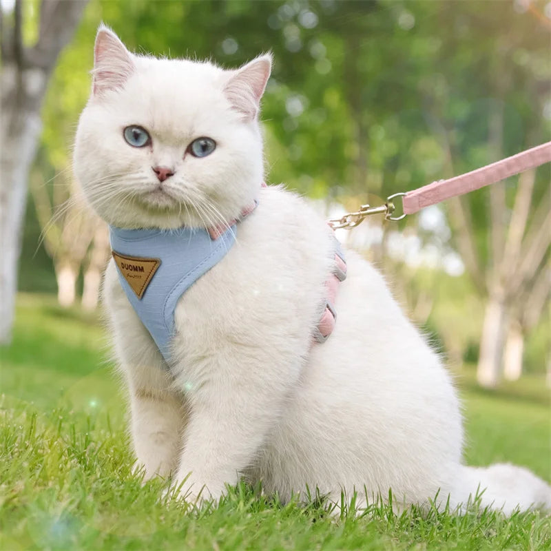 Cozy Soft Cat Harness and Leash for Walking Adjustable Pet Harnesses for Cats Gotas Katten Kleding Kitten Mascotas Accessories