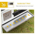 Elevated Wooden Rabbit Hutch, Indoor/Outdoor Bunny Cage with Hinged Asphalt Roof and Removable Tray for Guinea Pig