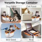Stainless Steel Dog Food Container, 11lb/16lb Airtight Pet Food Storage Bin with Scoop, Keep Dry Food Fresh, Brown