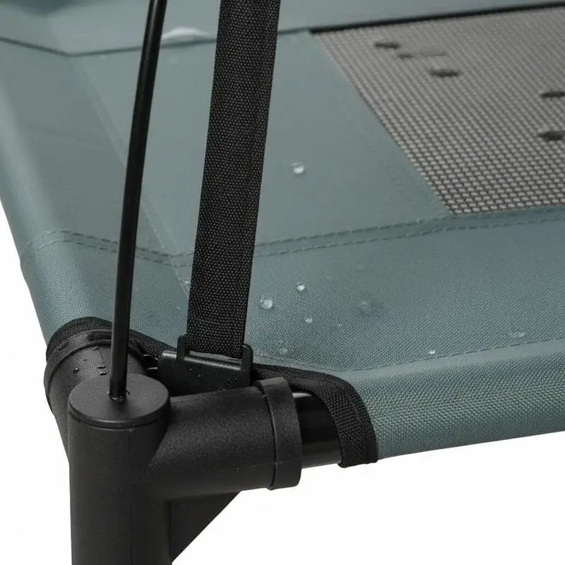 Raised Dog Bed Waterproof Elevated Pet Cot with Breathable Mesh UV Protection Canopy Grey, for Small Dogs, 61 x 46 x 62cm