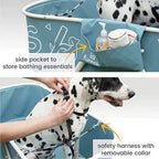 Big Dipper Dog Bath Tub with Stairs Elevated Portable Foldable Wash Station with Steps for Bathing Shower and Grooming Indoor O