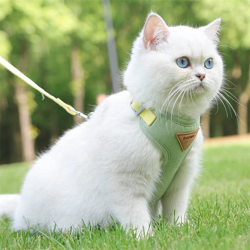 Cozy Soft Cat Harness and Leash for Walking Adjustable Pet Harnesses for Cats Gotas Katten Kleding Kitten Mascotas Accessories