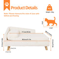 L-Shape Dog Sofa Bed Cat Cushion Stool Warm Nesting Couch with Rubber Wooden Legs Soft Comfortable Pet Furniture