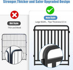 32 Inch Dog Playpen with Door, Heavy Duty Metal Exercise Pen for Large Medium Small Dogs, Foldable Outdoor Yard Fence 16 Panels