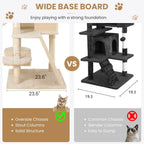 65in Larger Cat Tree Tower Condo for Indoor Kitties/Multi-Level Furniture Activity Center with Wide Base/Cozy Plush Cat Perches/