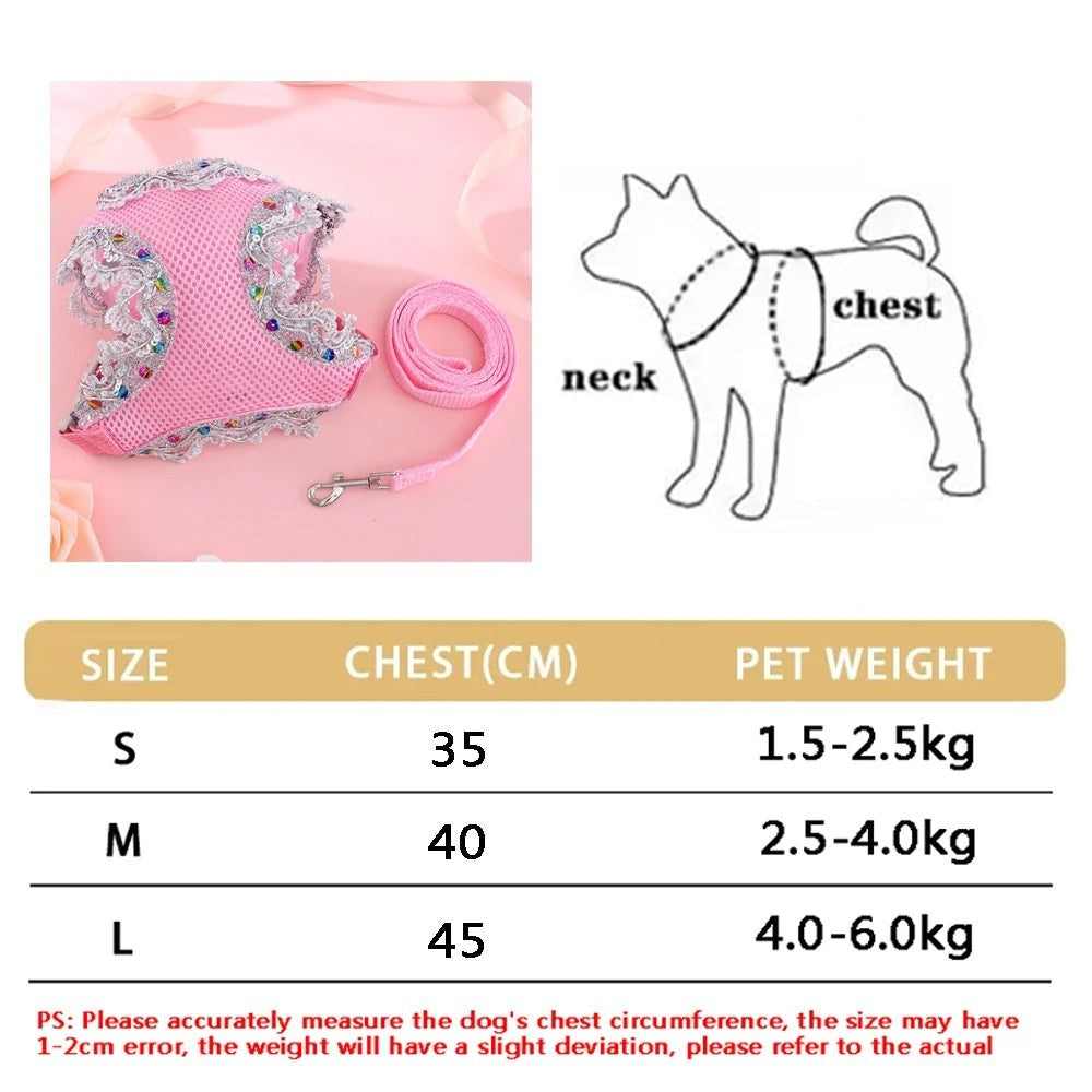 Mincy Pets Soft Adjustable Dog & Cat Vest Harness Set product photo.