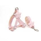 Pink&Blue Adjustable Chicken Harness Leash Set, Easy Wear Star Vest, Duck Harness for Duck Goose（2Pcs）