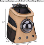 Large Pet Carrier Backpack for Fat Cats & Puppies, Airline-Approved, Bubble Window, Khaki