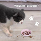 Silicone Cat Slow Feeder Bowl with Suction Cups, Puzzle Feeder for Wet Food, Reduce Overeating