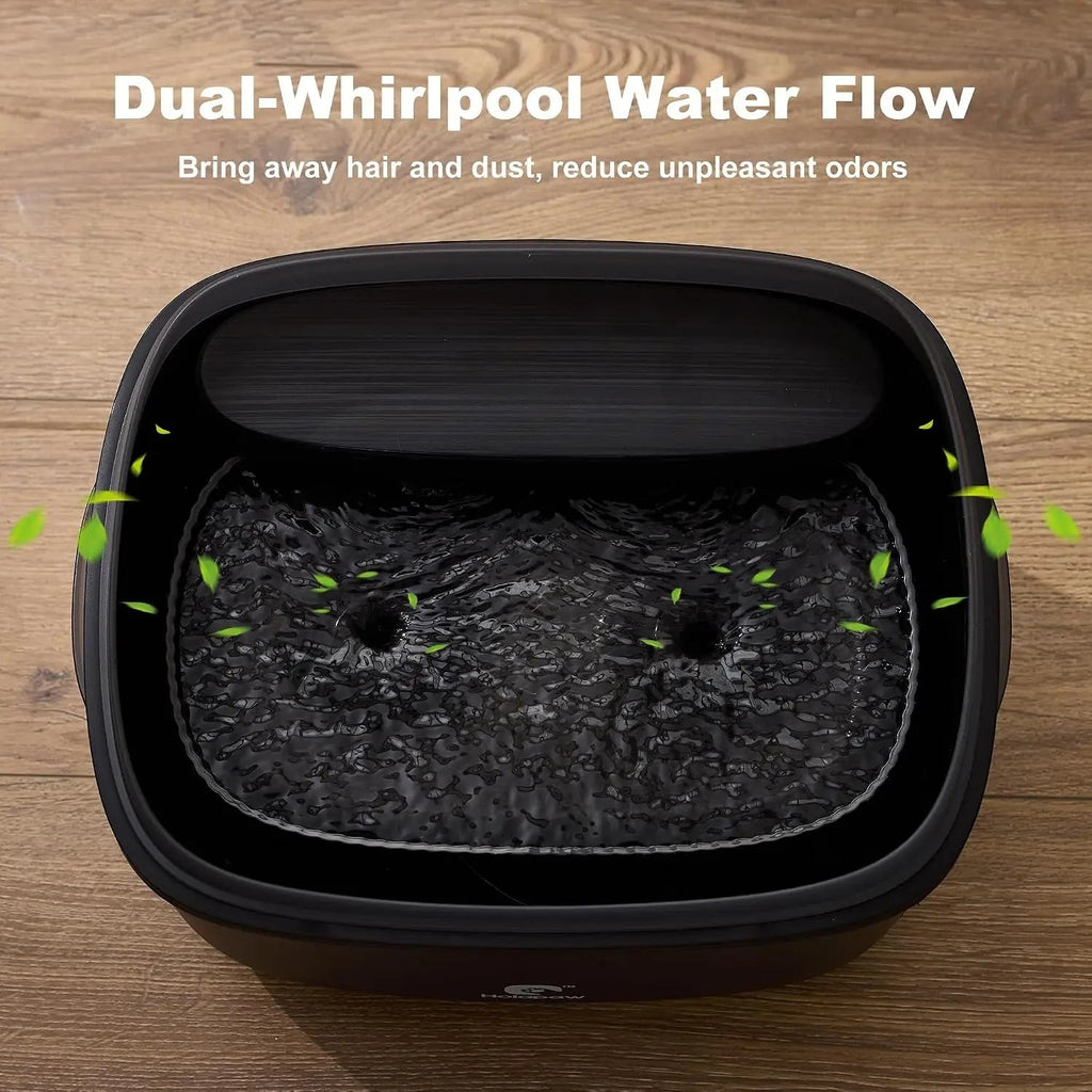 2.1Gal/8L Dog Water Fountain, No-Spill Automatic Pet Water Dispenser for Large Dogs & Cats, Ultra Quiet Pump with 3 Filters, Black