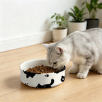 Ceramic Pet Bowl, Suitable for Cat Food & Drinking Water, Cute Printed Pattern, Sturdy & Durable, Ideal Choice for Cat Lovers，3