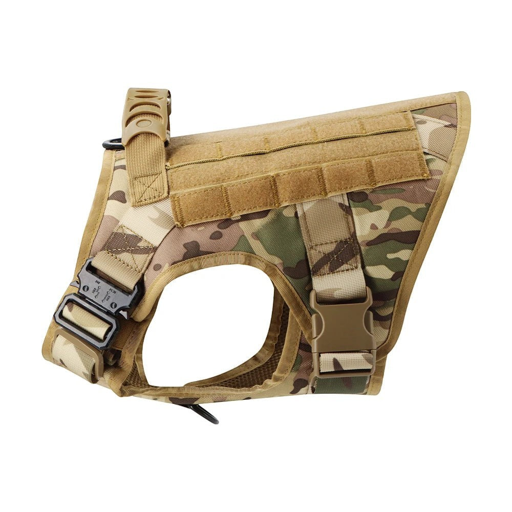 Tactical Dog Harness Heavy Duty Military No Pull Dog Harness Leash Set Adjustable Breathable Training Vest Comfort Top Handle Escape Proof for Large Dogs Malinois German Shepherd Outdoor Walking Hunting Camping Pet Accessory