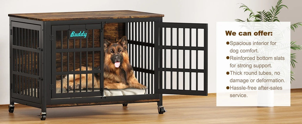 Dog Crate Furniture with Casters