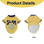 SLAM 47 Mesh Breathable Dog Clothes Teddy Sport Large Dog Jersey Basketball Clothing Puppy T-Shirts Summer Pet Cat Shirts