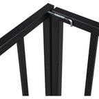 Full Size Metal Bed with Rail and Door for Kids, Suitable for Boys and Girls in Black
