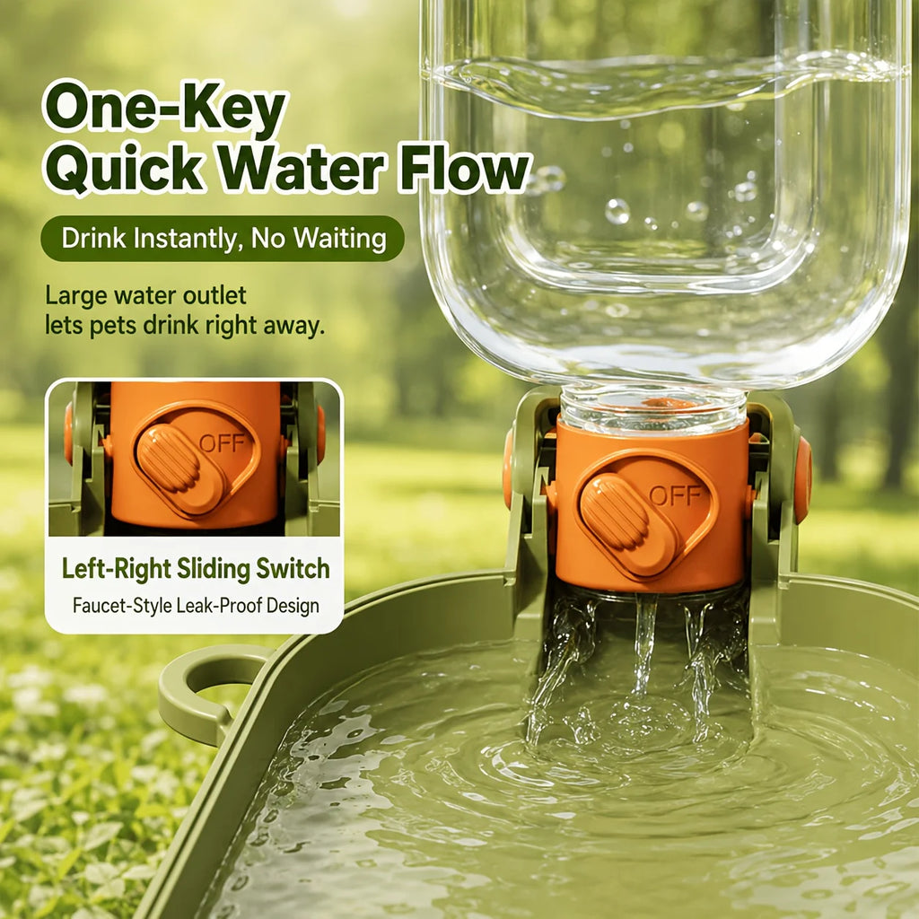 Portable Dog Water Bottle, Leak Proof Pet Water Dispenser with Integrated Drinking Bowl, Food Grade Plastic Puppy Travel Water Bottle, Outdoor Walking Hiking Camping Travel Water Bowl Cup for Small Medium Large Dogs & Pets