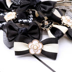 10PCS Dog Bows Wirh Metal Clips Black Style Plush Pearl Puppy Bows Hair Accessories For Dogs Pet Small Dog Bowknots