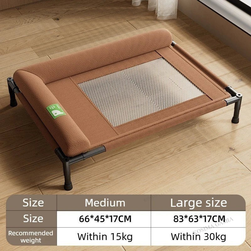 Pet Travel Cot with Soft Edged Pillow Breathable Elevated Cooling Dog Bed for Dogs Hammock Bed Small for Indoor & Outdoor