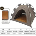 Portable Cat Tent Bed Breathable Oxford Pet House with Double-sided Mat Summer Cooling Cat Cave for Indoor Outdoor Cats Dogs
