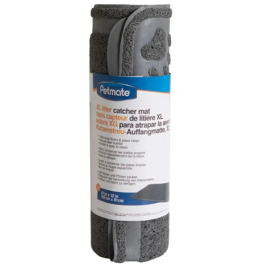 Litter Catcher Plastic Cat Litter Mat Extra Large Grey Pack of 1 Fits Any Litter Box