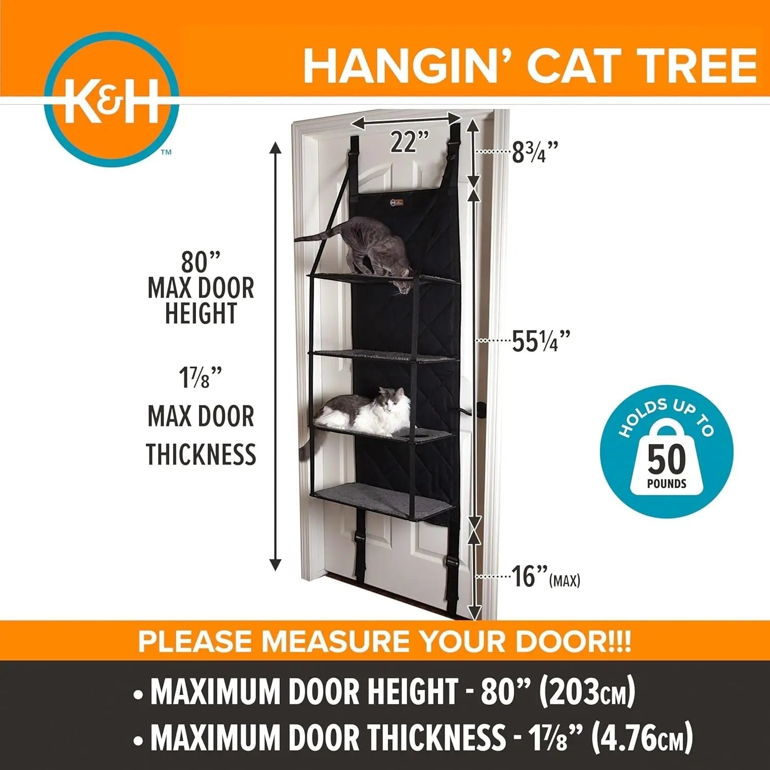 Door-Mounted Cat Tree with Multi-Level Perches