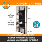 K&H Pet Products Hangin Cat Tree Door Mounted Cat Furniture, Space Saving Multi-Level Wall Perch Hammock Bed, Interconnecting Le
