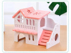 Wooden Hamster Animal Hideout House Double-storey Pet Hut Play Toy Guinea Pig Accessories Nest Cages  Accessori