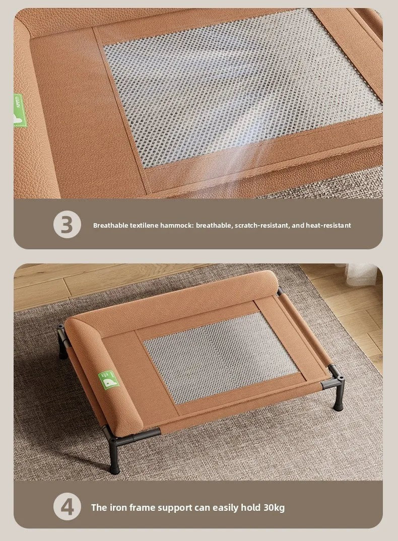 Pet Travel Cot with Soft Edged Pillow Breathable Elevated Cooling Dog Bed for Dogs Hammock Bed Small for Indoor & Outdoor