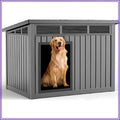Large Dog House Outdoor Indoor Weatherproof Removable Roof Gray 42.9x32.9x31.6in