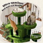 Large 70.87in Cat Tree W/2 Private Condos,3 Perches&Hanging Hammock,Skin-Friendly Short Plush&No Sharp Edges,Natural Sisal Scratching Areas,Safe & Stable for Multi-Cat Families,Kittens to Senior Cats