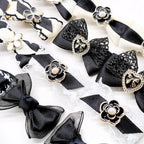 10PCS Dog Bows Wirh Metal Clips Black Style Plush Pearl Puppy Bows Hair Accessories For Dogs Pet Small Dog Bowknots