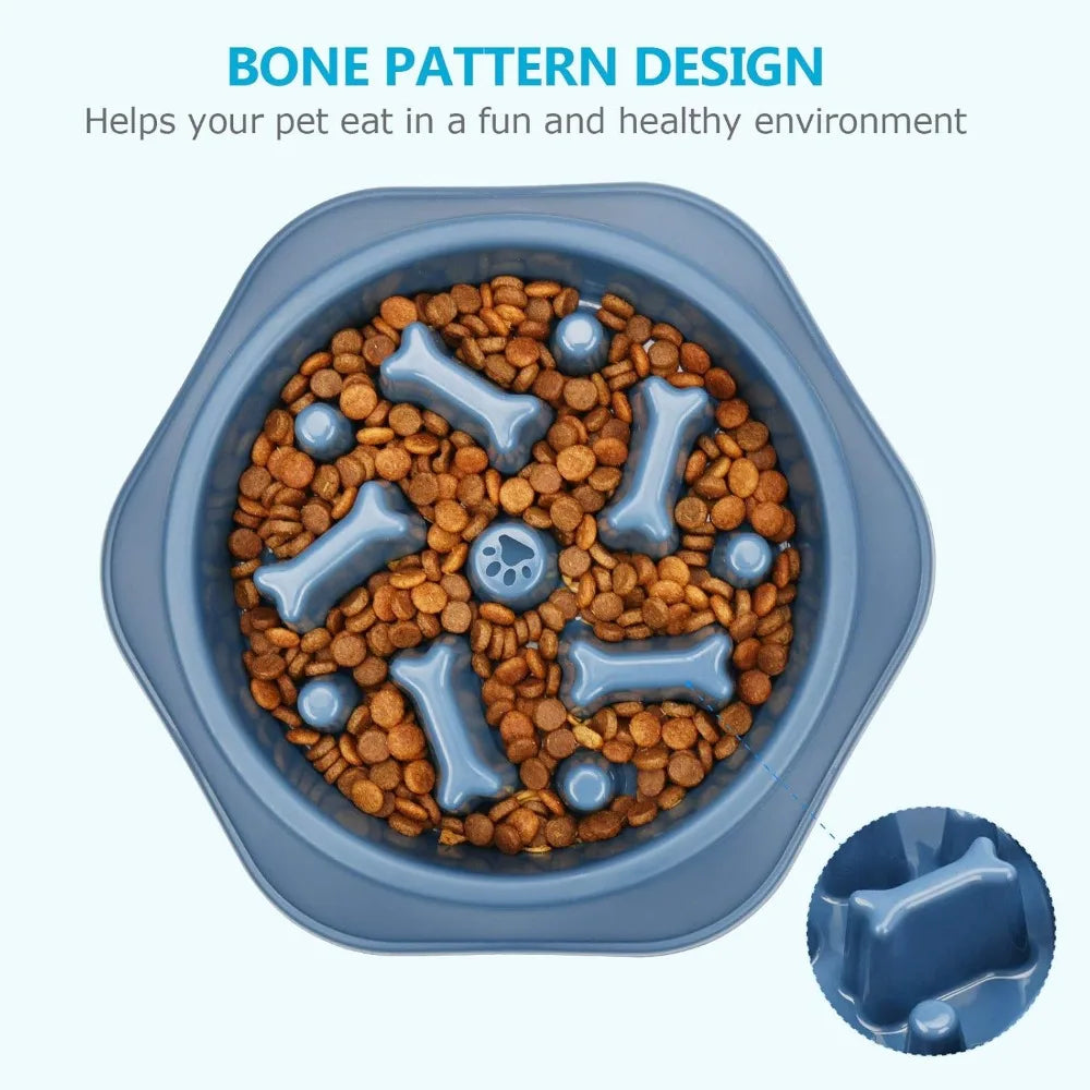 Slow Feeder Dog Bowl Anti-Chocking, Interactive Pet Puzzle Bowls for Small Medium Dogs, Bloat Stop Non-Slide Food Dish