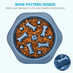 Slow Feeder Dog Bowl Anti-Chocking, Interactive Pet Puzzle Bowls for Small Medium Dogs, Bloat Stop Non-Slide Food Dish