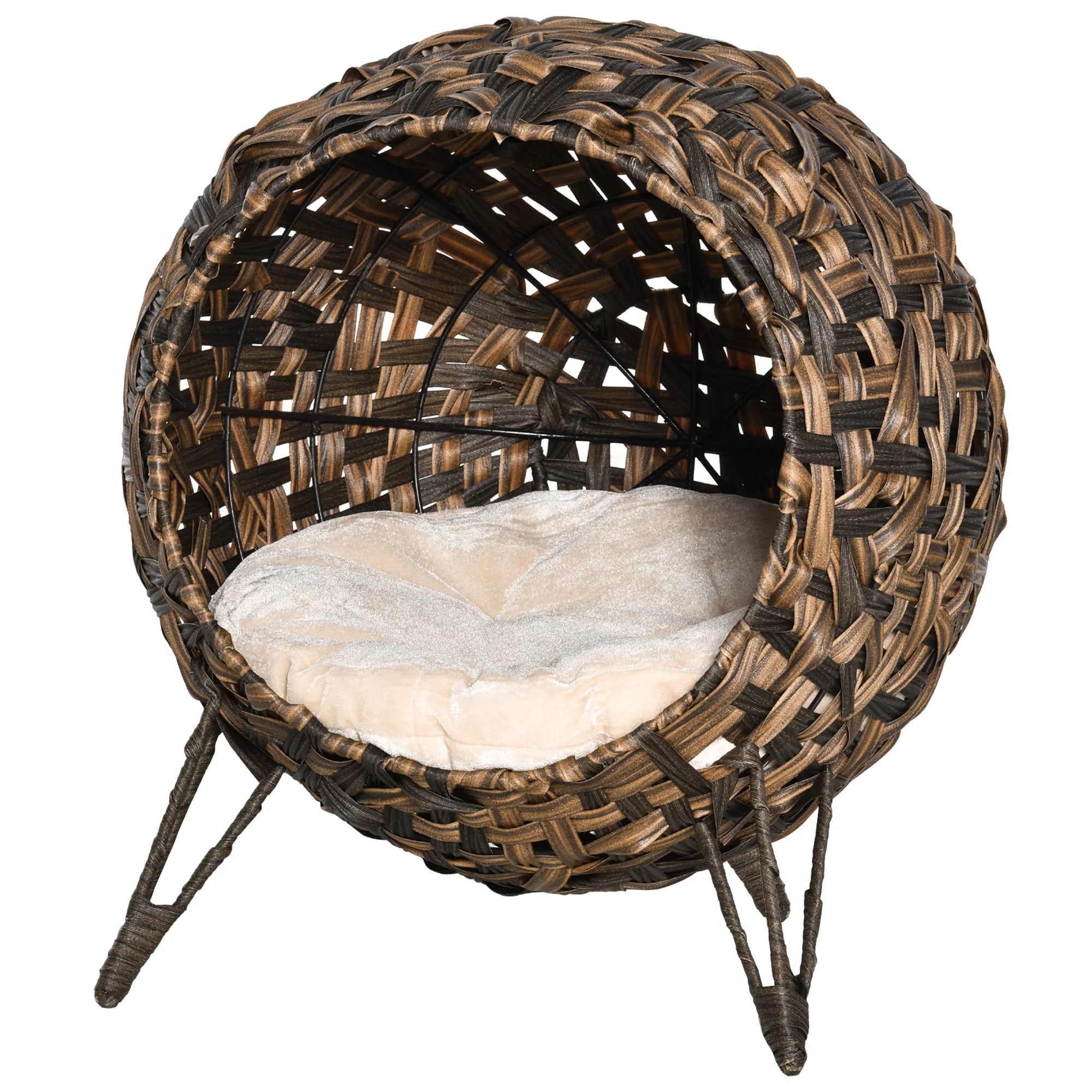 20.5" Hyacinth Cat House, Elevated for Comfort
