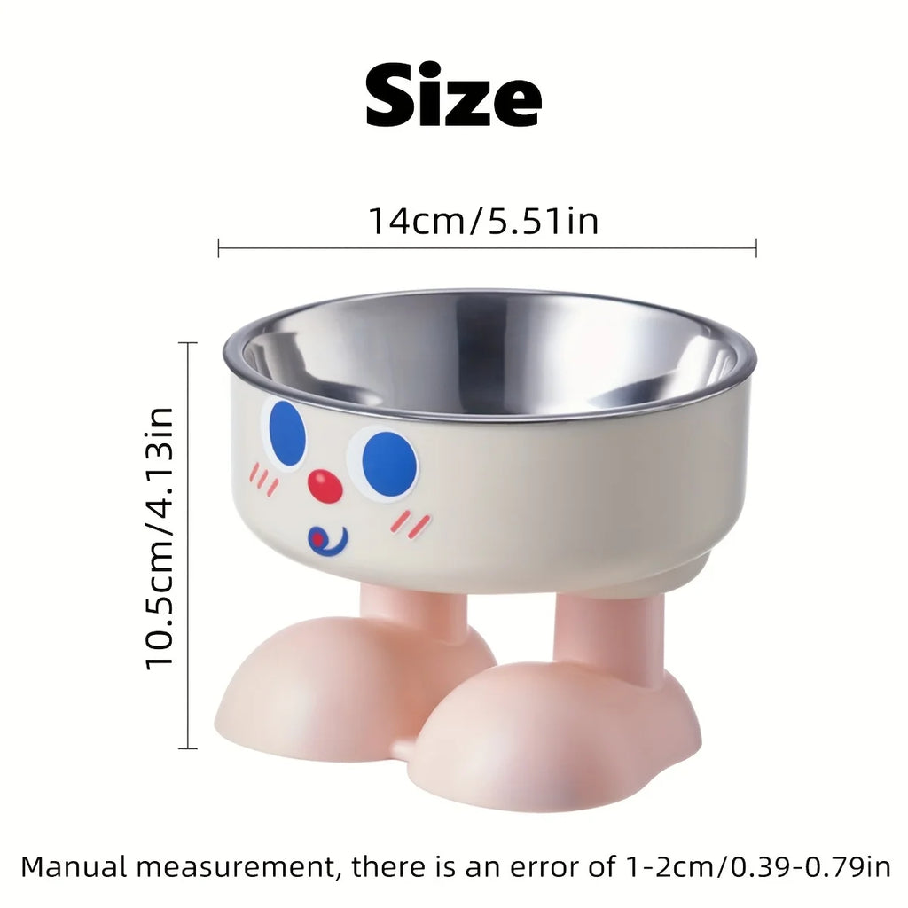 Pet Feeding Bowl Cat Dog Small Capacity Anti Tipping Chew-Resistant Non Slip Base Stainless Steel Indoor Daily Small Pets Silicone Base