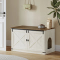 Hillcrest Reversible Litter Box Cabinet — Hidden Storage, Barn Door Design