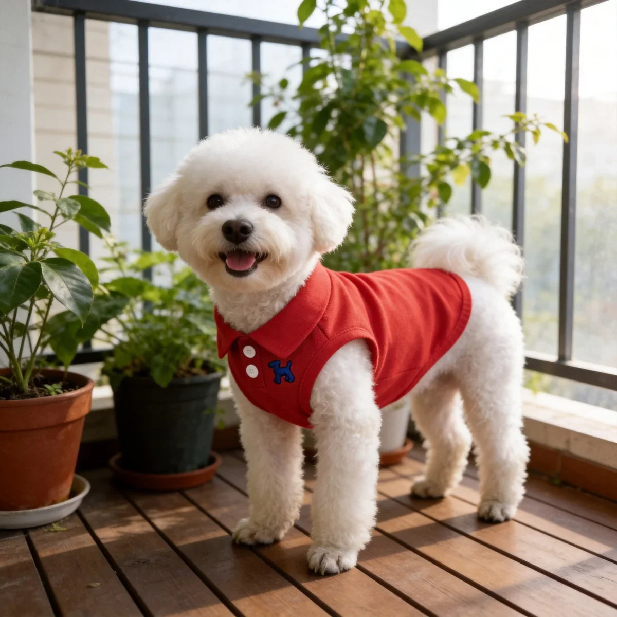 Spring and Summer Solid Color Polo Shirt Puppy Thin Breathable T-shirt Cat Vest Pet Clothing Skin Friendly and Delicate