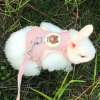 Mincy Pets Cartoon Print Rabbit & Cat Harness Leash Set product photo.