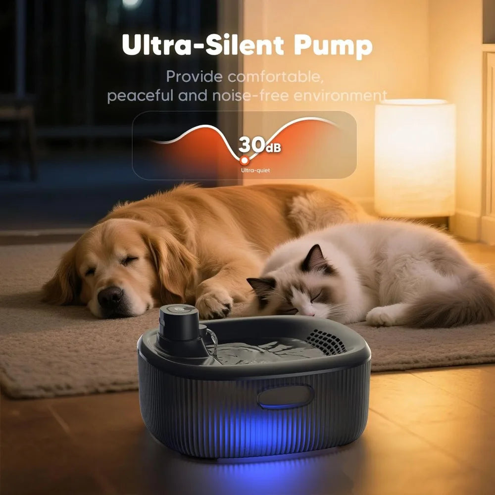 6L Cordless Dog Water Fountain, 5000mAh Battery Operated, Motion Sensor, Ultra Quiet Pump for Dogs & Cats