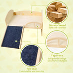 Guinea Pig Bed with Stable Stairs & Mat Wood Pet Toy Bed Reusable Multi-Level Guinea Pig Castle for Hamsters Bunny Chinchillas