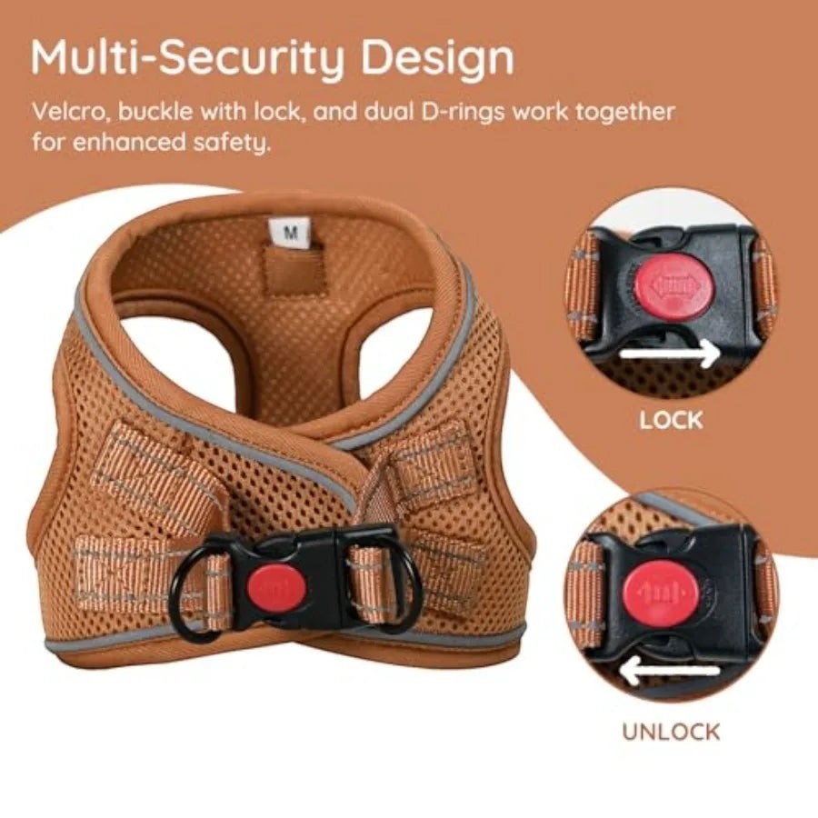 Step in Vest Harness for Small and Medium Dogs, No Pull Puppy Harness with Leash Set, Comfortable Air Mesh Dogs Vest Harness wi