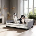 Dutch Velvet Pet Lounge Chair — Eucalyptus Wood Frame
