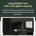 120 Gallon Reptile Tank with Stand, 4x2x2 Terrarium for Bearded Dragon Snake Lizard, Sliding Door Mesh Top