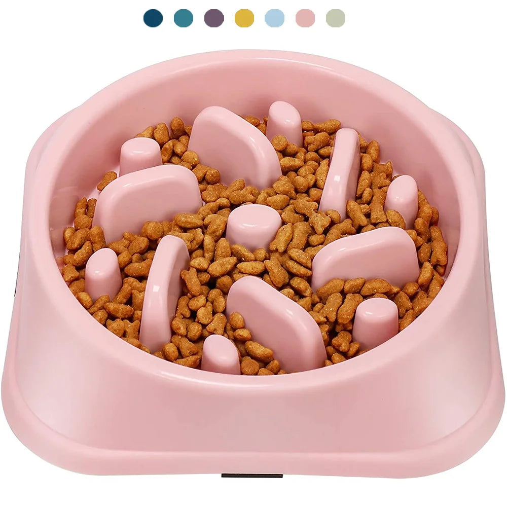 Pet Feeding Bowl Dog Single Capacity Slow Feeding Anti Gulping Puzzle Non Slip Silicone Indoor Daily Medium Small Puppy No Extra Accessories