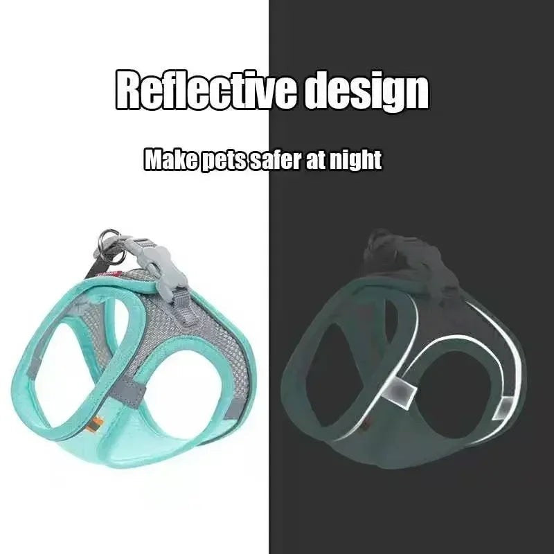 Breathable Vest Harness Adjustable Lightweight Small Dog Cat Safe Polyester Outdoor Daily Walking