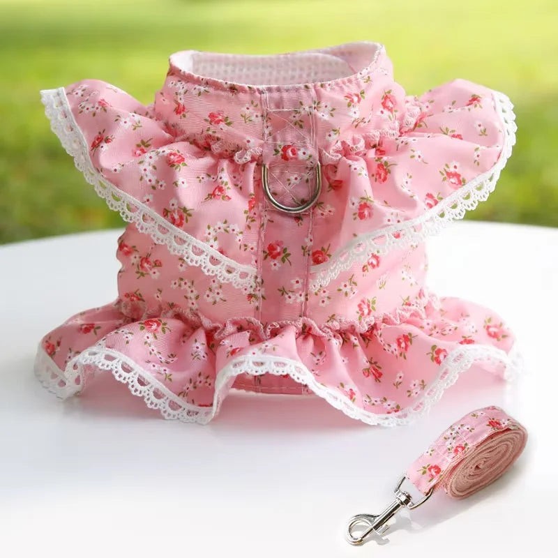 Mincy Pets Lace Harness with Leash for Small Dogs & Cats product photo.